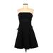 BCBGMAXAZRIA Cocktail Dress - Mini Strapless Sleeveless: Black Solid Dresses - Women's Size 6
