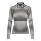 Rollkragenshirt ONLY "ONLELINA L/S ROLLNECK TOP JRS" Gr. M (38), schwarz-weiß (cloud dancer stripes:black) Damen Shirts Jersey