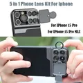 5 in 1 Kit custodia per obiettivo del telefono 20X Super Macro Lens CPL Fisheye teleobiettivo per