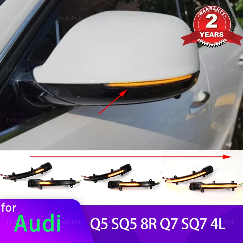 Indicatore di direzione dinamico Indicatore specchietto laterale a LED Lampeggiante Luce sequenziale per Audi Q5 SQ5 8R 2008-17, Q7 SQ7 4L facelift 2010-2015