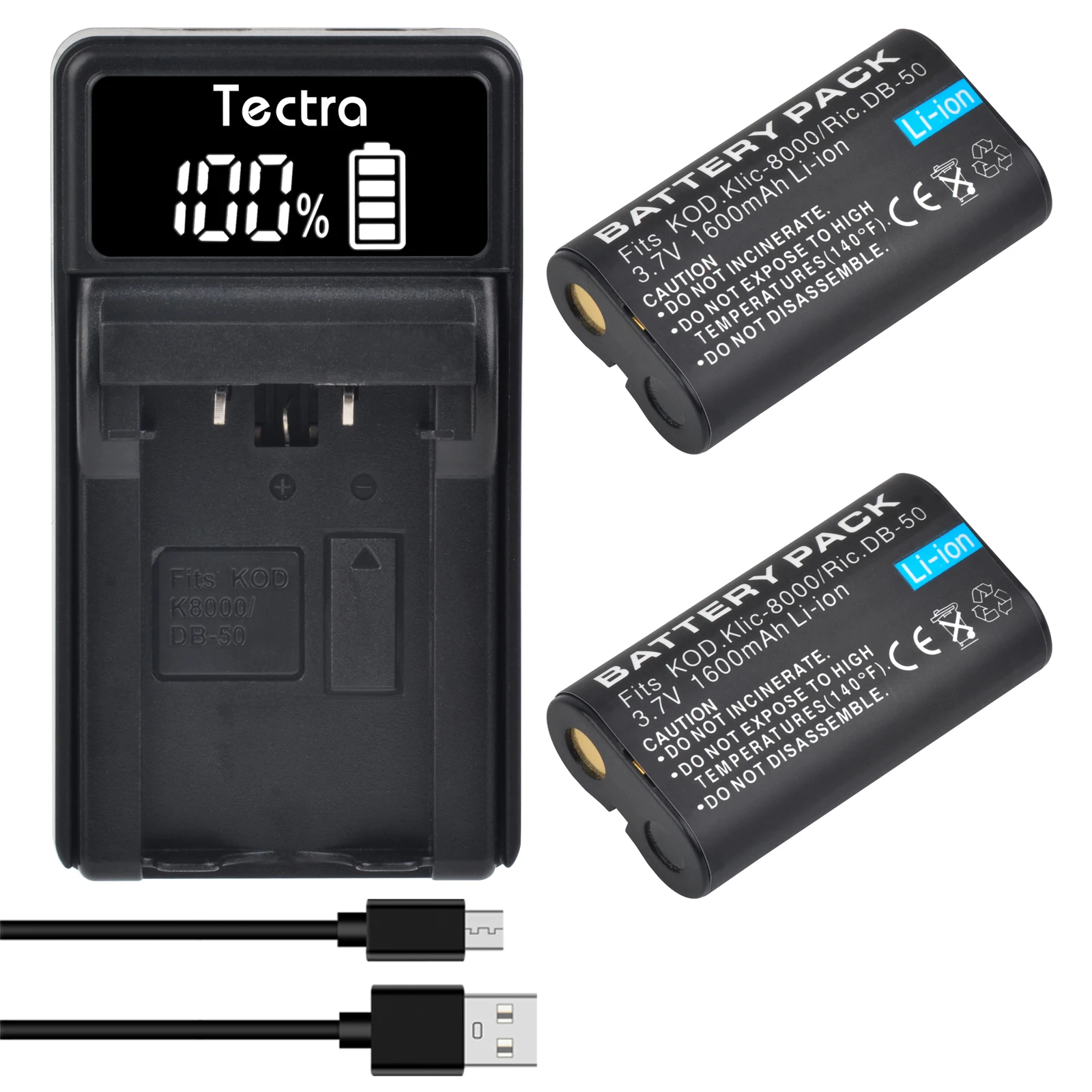 1600 mAh KLIC-8000 Akku/Ladegerät für Kodak Z1012 ist, Z1015 ist, Z1085 ist Z1485 ist, Z612, Z712 ist, Z812 ist, Z8612 ist Image