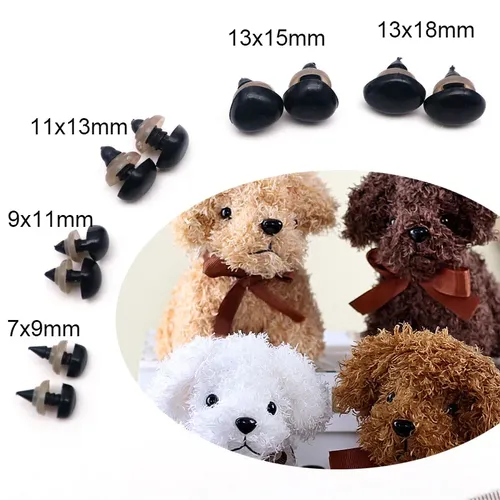 50/100 stücke 6mm-18mm schwarze Kunststoff-Sicherheits nasen für Amigurumi-Puppen tragen Stofftiere