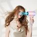 FAIOROI Mini Foldable Blue Light Hair Dryer High-power Electric Hair Dryer Home Hair Dryer Hot Wind Comb Hair Salon Blowing Comb Lightweight Travel Hairdryer Pink