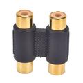 Double 2 x RCA Phono Coupler Female to Female Audio Video Connector Adaptor GOLD