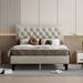 Full Size Platform Bed with Adjustable Button-Tufted Headboard