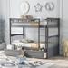 Wooden Twin-Over-Twin Size Bunk Bed with 2 Storage Drawers, Convertible Bunk Bed Can be Converted Into 2 Twin Size Daybeds