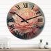 Designart "Pink Peony Visons I" Peonies Oversized Wood Wall Clock