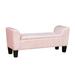 Full Foam home bench Pink ottoman bench Velvet storage bench