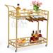 Large Bar Cart Gold, Home Bar Serving Cart