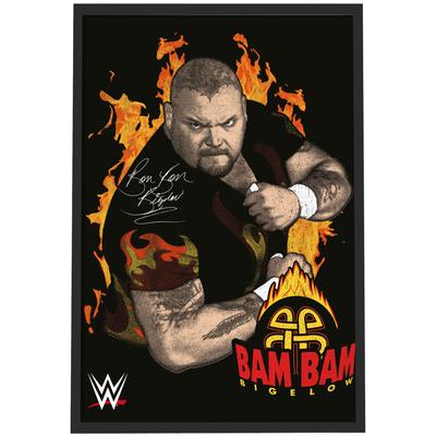 WWE Bam Bam Bigelow Flames Poster – gerahmt A3 Image