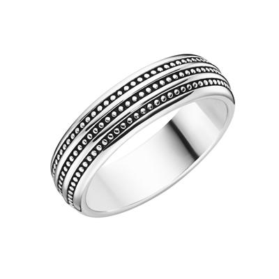 Giorgio Martello Milano - Ring mit Kugel-Optik, teilweise geschwärzt, Silber 925 Ringe 1 ct Silber Damen (98.99 € / 1 ct) Image