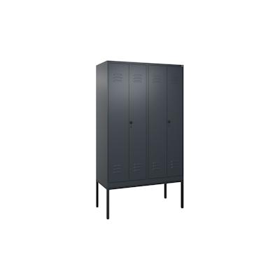 C+P Doppel-Spind Classic PLUS, Gestell, 4 Abteile, HxBxT 212x120x50cm, Sicherheitsdrehriegel, Anthrazit von PROREGAL Image