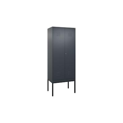 C+P Doppel-Spind Classic PLUS, Gestell, 2 Abteile, HxBxT 212x80x50cm, Zylinderschloss, Anthrazit von PROREGAL Image