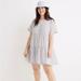 Madewell Dresses | Madewell Striped Crewneck Button-Front Mini Dress Size Large | Color: Blue/White | Size: L