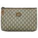 Gucci Bags | Gucci Clutch Bag Beige Gray Plus Pvc Leather Gucci Pouch Ladies Compact | Color: Gray | Size: Os