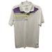 Adidas Shirts | Adidas Climalite - White Golf Polo Shirt Relaxed Style Gray Yellow Purple Stripe | Color: Purple/White | Size: L