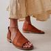Free People Shoes | Free People Leather Asymmetrical Bohemian Sandal In Brown Size 38 | Color: Brown | Size: 38eu