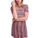 Free People Dresses | Free People Retro Cool Knit Mini Dress Large 12 Slight Shimmer Crew Neck Pink | Color: Pink/Yellow | Size: L