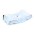 7C Cervical pillows for neck and shoulder pain,Contour Memory Foam,Ergonomic Orthopedic Neck Support Pillow for Side,Back & Stomach Sleepers with Breathable Pillowcase (White+Blue)