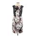 Adrianna Papell Casual Dress - Sheath Scoop Neck Sleeveless: Black Floral Dresses - Women's Size 8