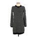 Madewell Casual Dress - Mini Crew Neck Long sleeves: Black Color Block Dresses - Women's Size X-Small