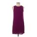 Aqua Casual Dress - Shift Crew Neck Sleeveless: Burgundy Print Dresses - Women's Size Small