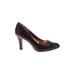 Sole Senseability Heels: Slip-on Stilleto Classic Burgundy Solid Shoes - Women's Size 9 1/2 - Almond Toe