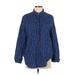 Gap Long Sleeve Button Down Shirt: Blue Checkered/Gingham Tops - Women's Size Large