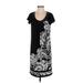 DressBarn Casual Dress - Shift: Black Damask Dresses - Women's Size 4