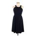 Banana Republic Factory Store Casual Dress - A-Line Halter Sleeveless: Blue Print Dresses - Women's Size 6