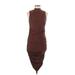 Shein Cocktail Dress - Bodycon: Brown Solid Dresses - New - Women's Size 6