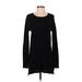 Rag & Bone Casual Dress - Sweater Dress Crew Neck Long Sleeve: Black Dresses - Women's Size Small