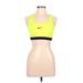 Nike Active Tank Top: Yellow Color Block Activewear - Women's Size Large