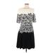 Lauren by Ralph Lauren Casual Dress - A-Line Crew Neck Short sleeves: Gray Print Dresses - Women's Size 8