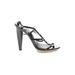 B Brian Atwood Heels: Black Print Shoes - Women's Size 8 - Open Toe