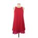 INC International Concepts Casual Dress - A-Line: Red Solid Dresses - Women's Size 8