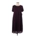 Lularoe Casual Dress - Midi: Burgundy Jacquard Dresses - Women's Size Medium