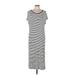 Roxy Casual Dress - Shift Scoop Neck Short sleeves: Gray Color Block Dresses - Women's Size 12