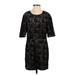 BCBGMAXAZRIA Cocktail Dress - Shift Scoop Neck Short sleeves: Black Dresses - Women's Size Small