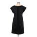 Donna Morgan Casual Dress - Shift Crew Neck Short sleeves: Black Solid Dresses - Women's Size 6