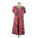 French Laundry Casual Dress - A-Line Scoop Neck Short sleeves: Red Dresses - Women's Size Medium