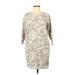 Gap Casual Dress - Sheath Crew Neck 3/4 sleeves: Gray Print Dresses - Women's Size Medium