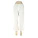 Lands' End Khaki Pant Straight Leg Cropped: White Print Bottoms - Women's Size 8