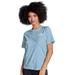 The North Face Women's Short Sleeve Box NSE Tee (Size S) Steel Blue, Cotton