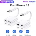 USB-C Cuffie Adaptador Per iPhone 15 Pro Max Xiaomi Samsung Aux Audio Splitter Tipo C A 3.5mm Adattatore Auricolari Cavo Jack