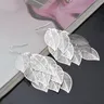 Feine 925 Sterling Silber Quaste Layered Blätter Fallen Ohrringe für Frau mode-party Trendsetter