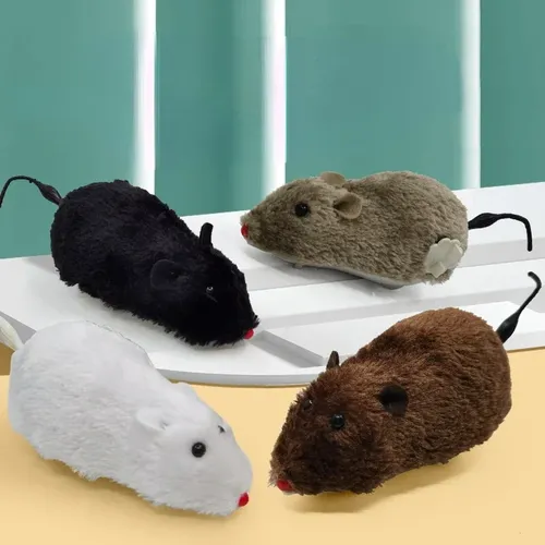 Lustige Katze Spielzeug Clockwork Frühling Power Plüsch Maus Spielzeug Mechanische Bewegung Ratte