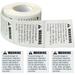 1 Roll of Suffocation Warning Labels Self-adhesive Suffocation Warning Stickers Shipping Stickers