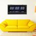 LED Digital Perpetual Calendar Hanging Clock Living Room Office Wall Clock EU Plug 110-220VBlack Frame Blue Digit