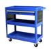 Utility Rolling Tool Cart with 1 Drawer and 3 Trays Heavy Duty Metal Garage Organizer with Wheels Hooks and Locking System Tool Storage Cabinet Cart for Garage Warehouse & Repair Shop Blue